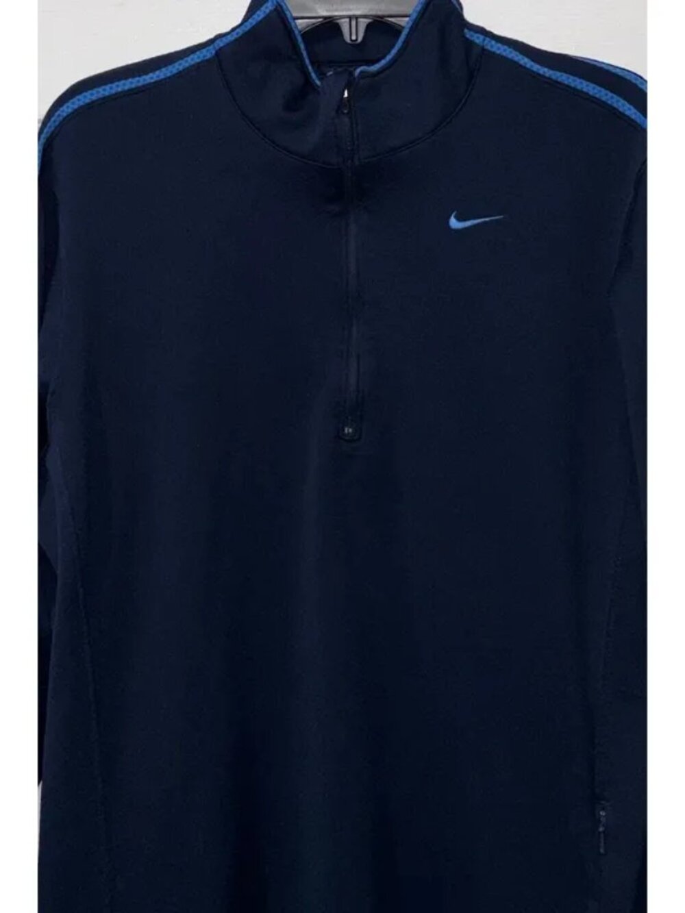 Nike 1/4-Zip Blue Nike-Fit Running Athletic Top Men's Size M - Picture 3 of 8
